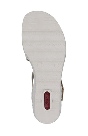 Rieker Split Strap Sandal in Beige 