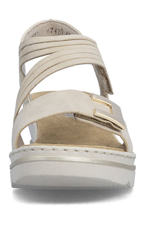 Rieker Split Strap Sandal in Beige 
