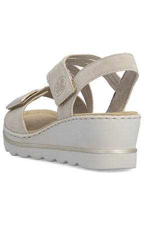 Rieker Split Strap Sandal in Beige 