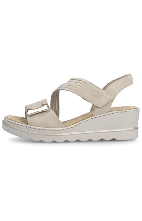 Rieker Split Strap Sandal in Beige 