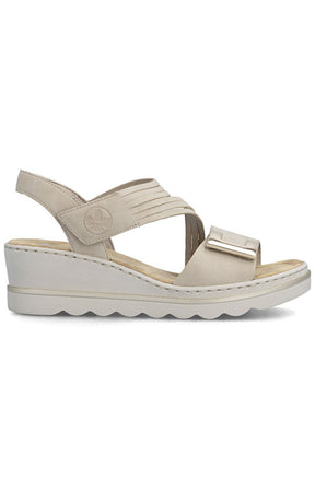 Rieker Split Strap Sandal in Beige 