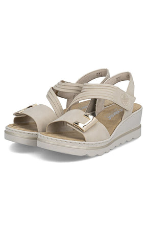 Rieker Split Strap Sandal in Beige 