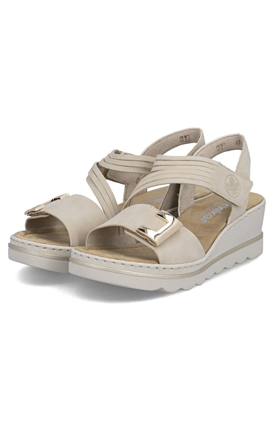 Rieker Split Strap Sandal in Beige 