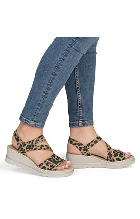 Rieker Split Strap Sandal in Leopard