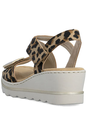 Rieker Split Strap Sandal in Leopard 