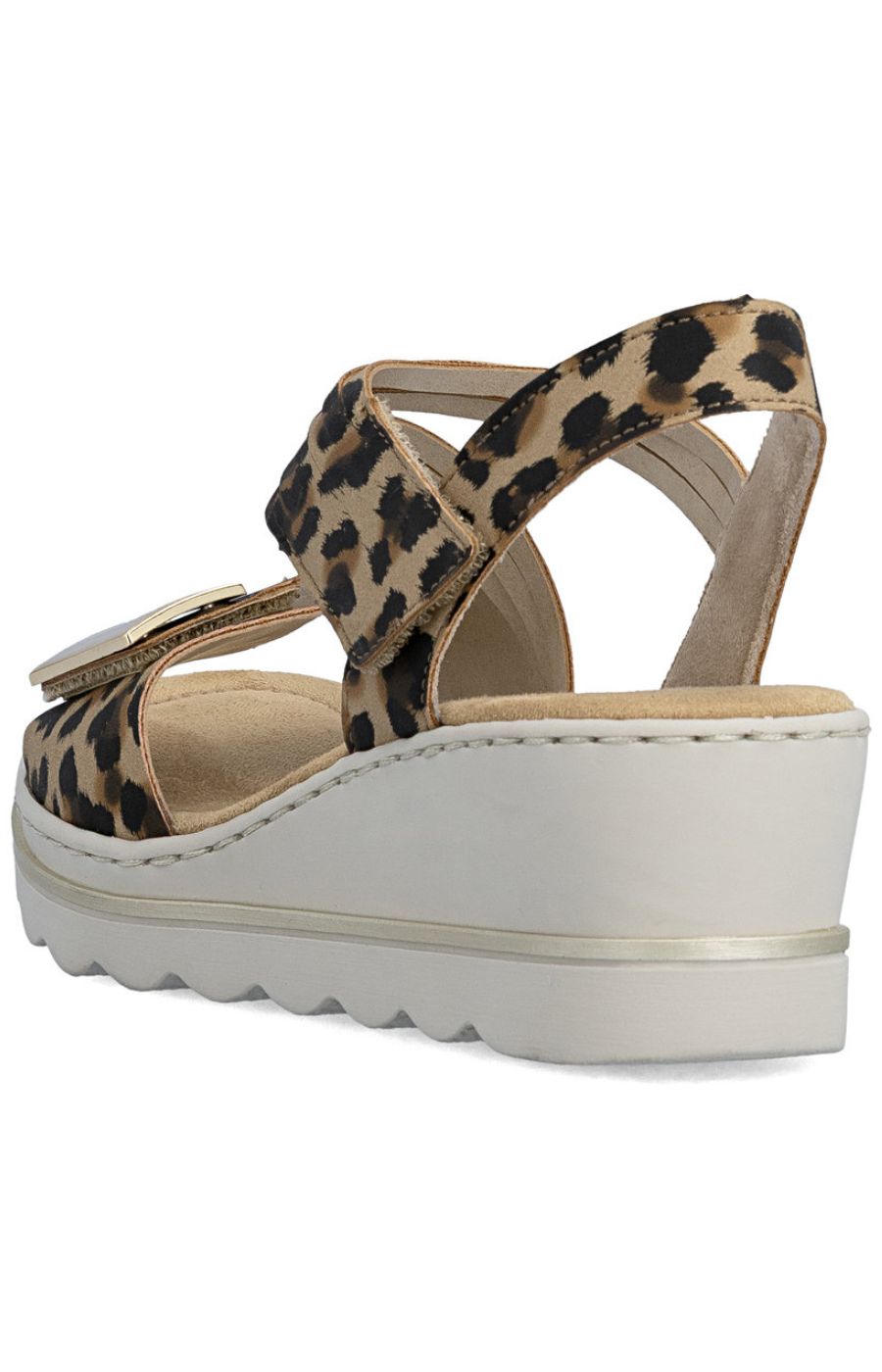 Rieker Split Strap Sandal in Leopard 