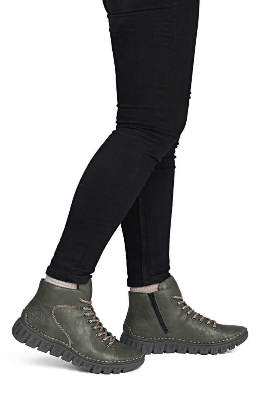 Rieker Stitch Boot in Khaki 