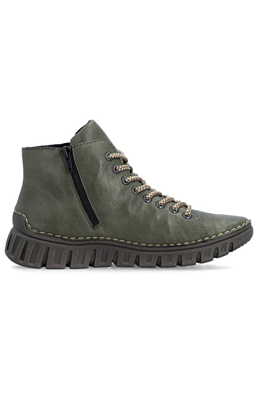 Rieker Stitch Boot in Khaki 