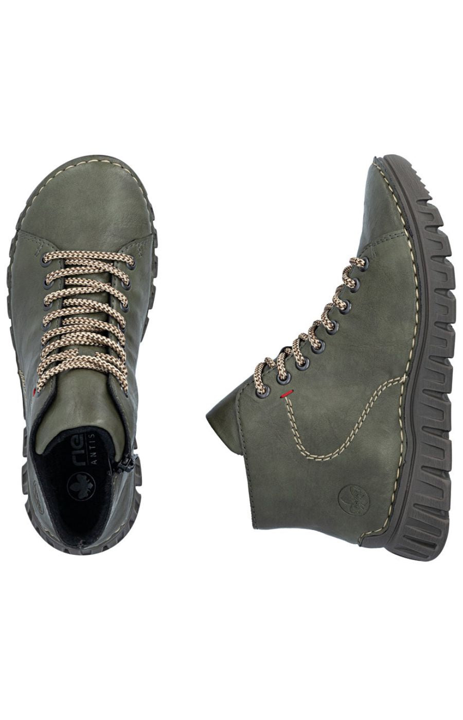Rieker Stitch Boot in Khaki 