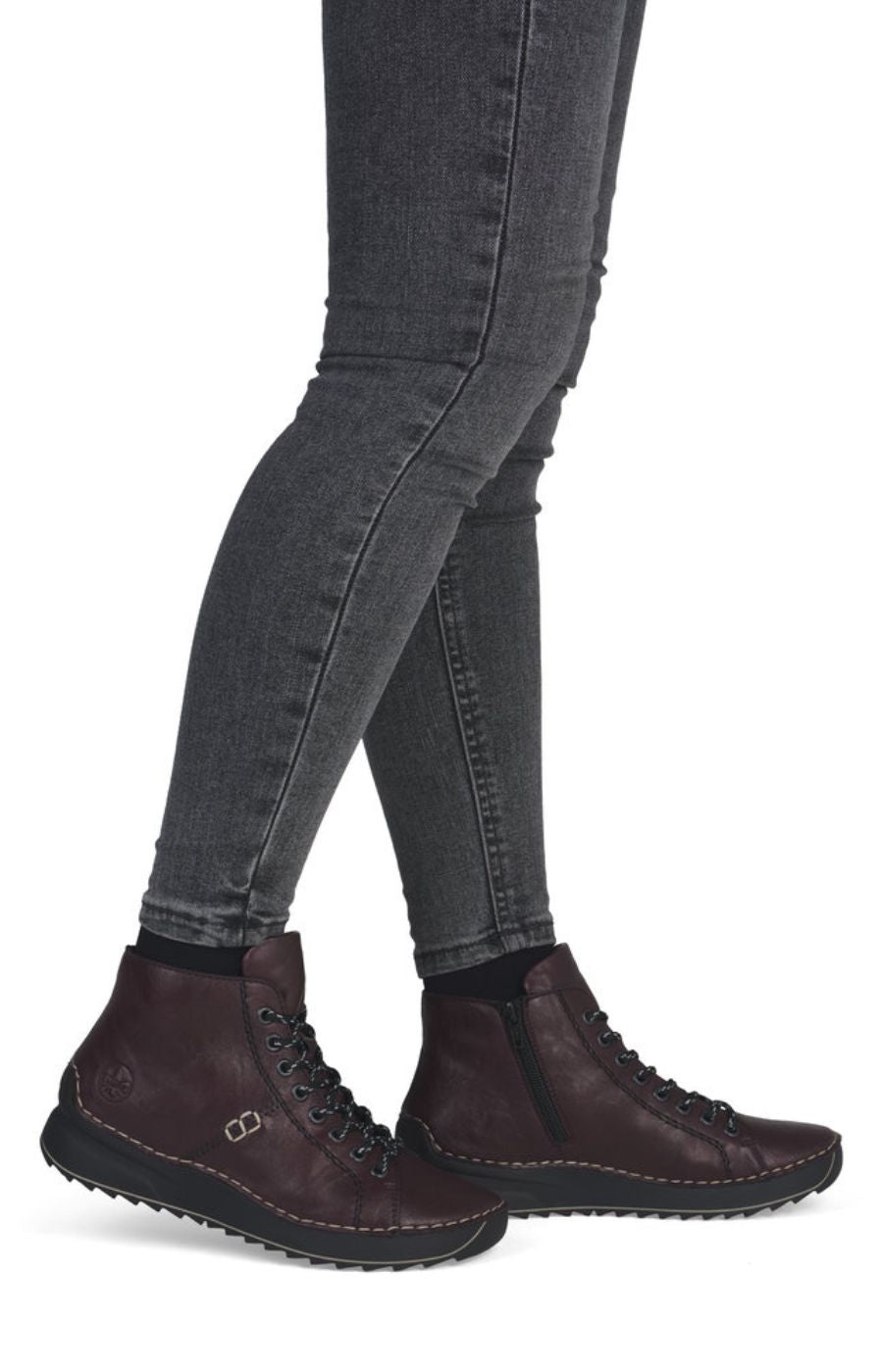 Rieker Stitch Boot in Wine 