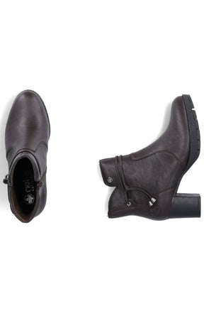 Rieker Tassle Ankle Boot in Brown 