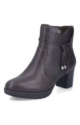 Rieker Tassle Ankle Boot in Brown 