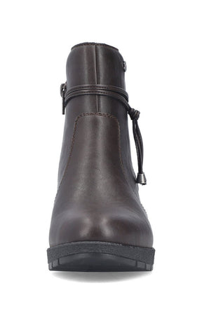 Rieker Tassle Ankle Boot in Brown 