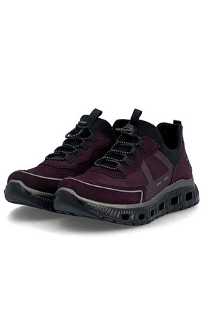 Rieker Toggle Lace Trainer in Wine 