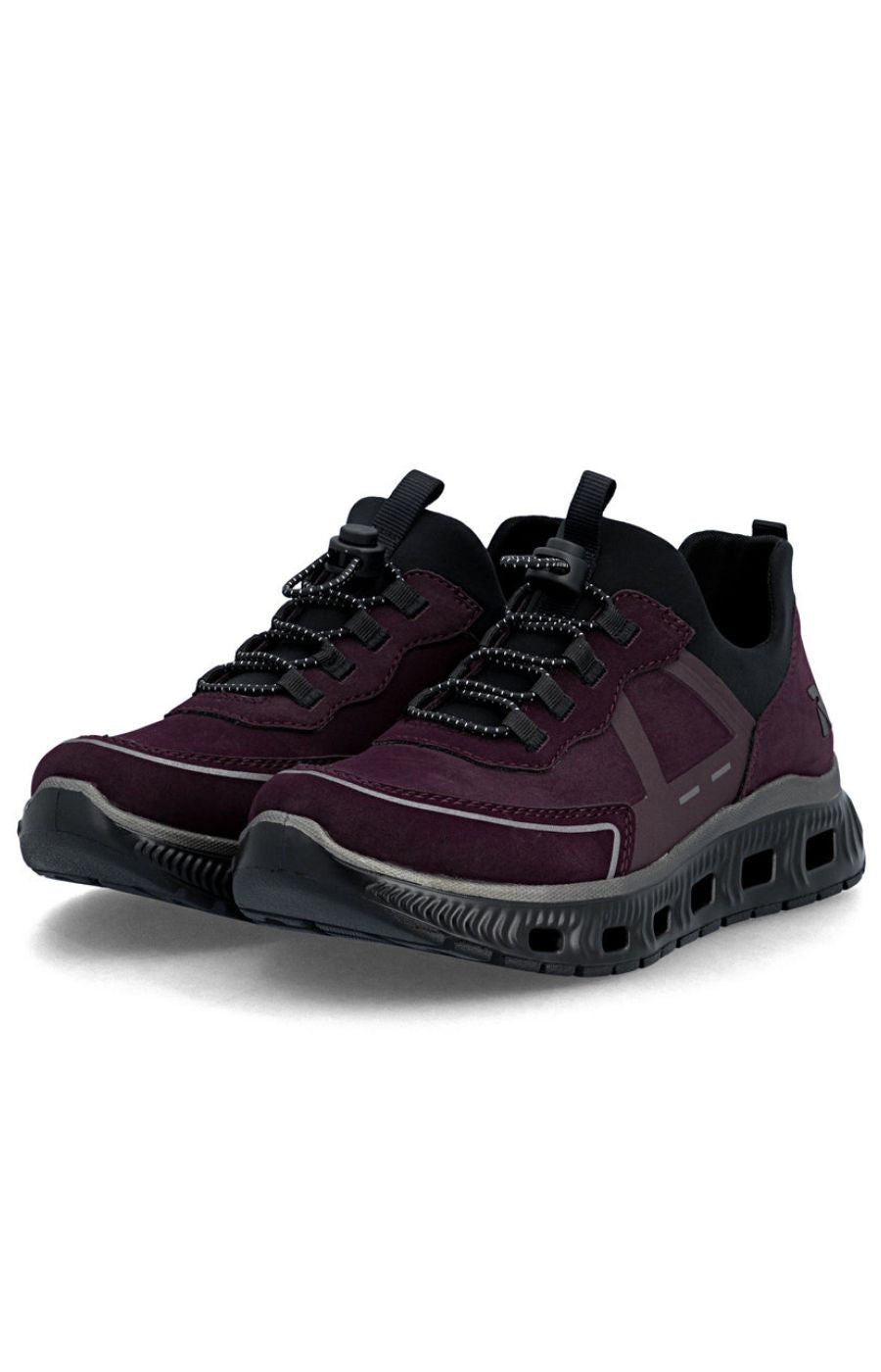 Rieker Toggle Lace Trainer in Wine 