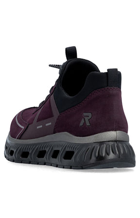 Rieker Toggle Lace Trainer in Wine 