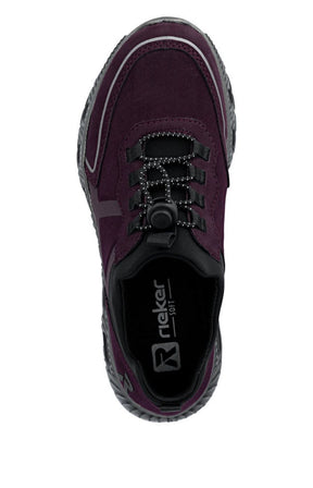 Rieker Toggle Lace Trainer in Wine 
