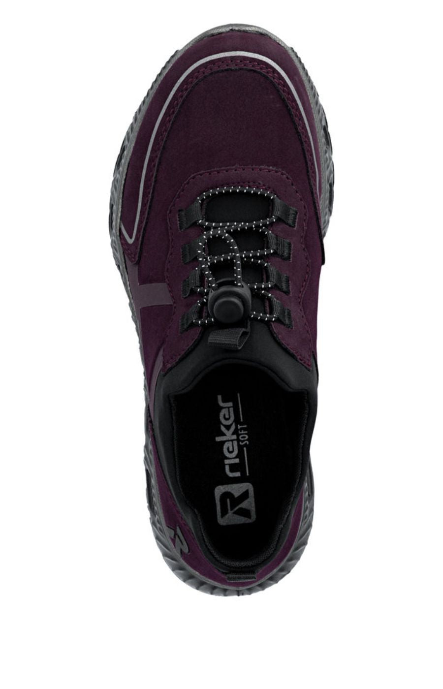 Rieker Toggle Lace Trainer in Wine 