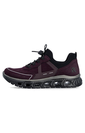 Rieker Toggle Lace Trainer in Wine 