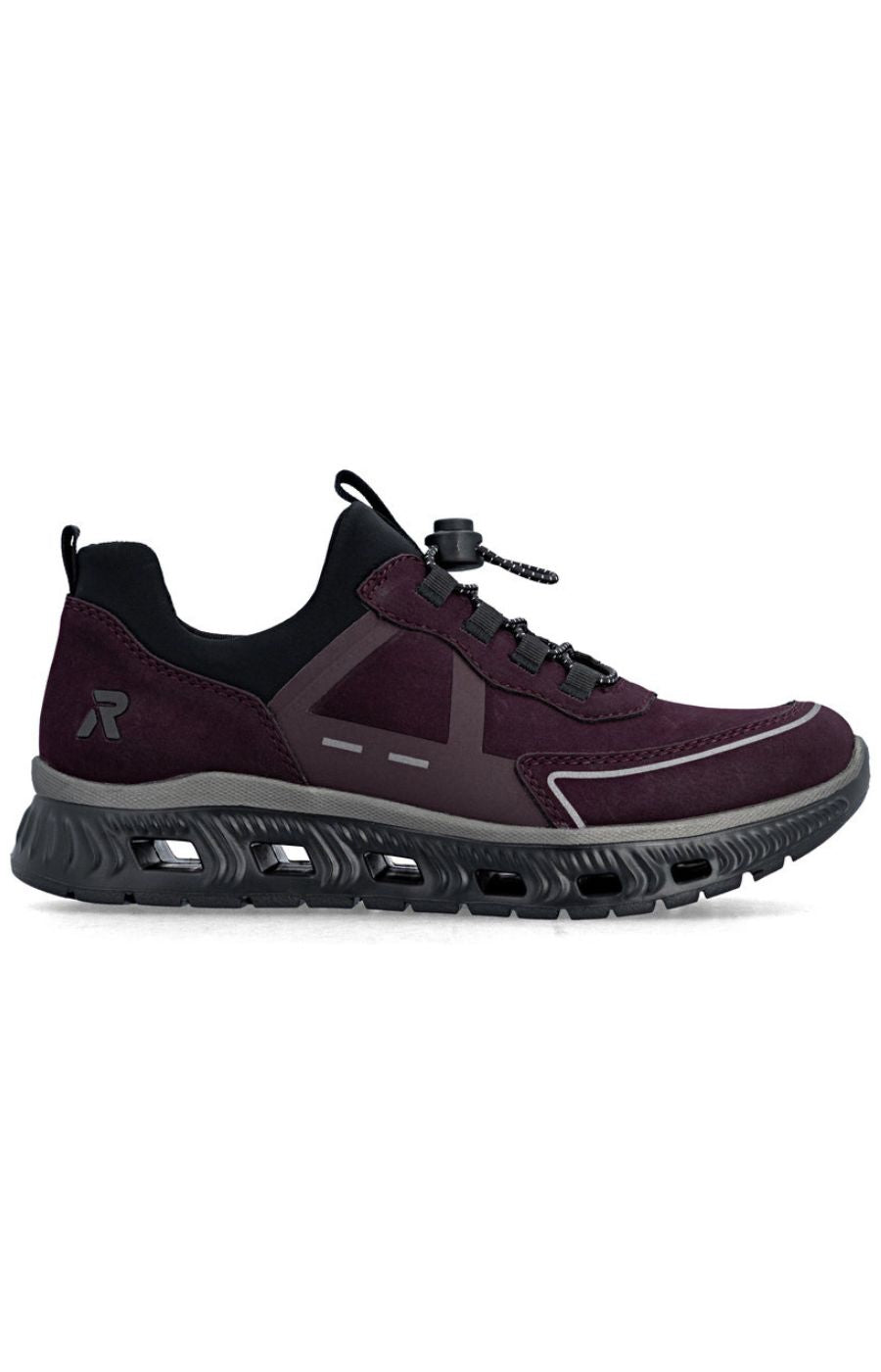Rieker Toggle Lace Trainer in Wine 
