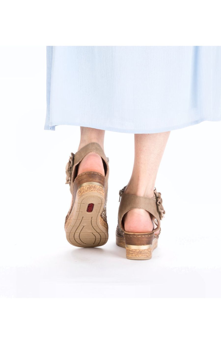 Rieker Weaved Sandal in Beige 