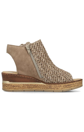 Rieker Weaved Sandal in Beige 
