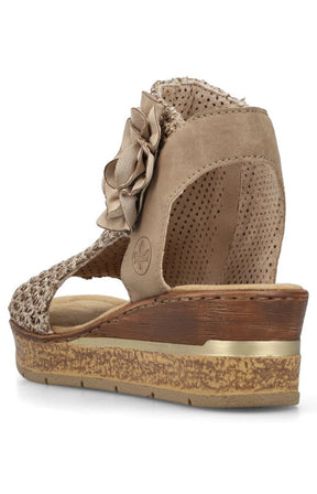 Rieker Weaved Sandal in Beige 