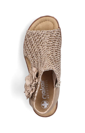 Rieker Weaved Sandal in Beige 