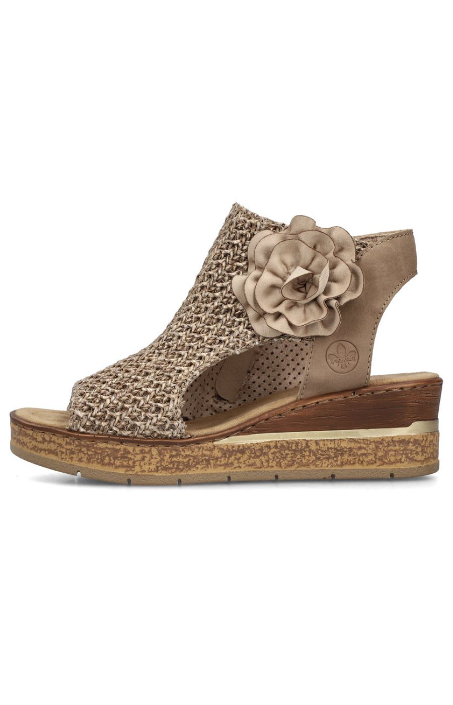 Rieker Weaved Sandal in Beige 