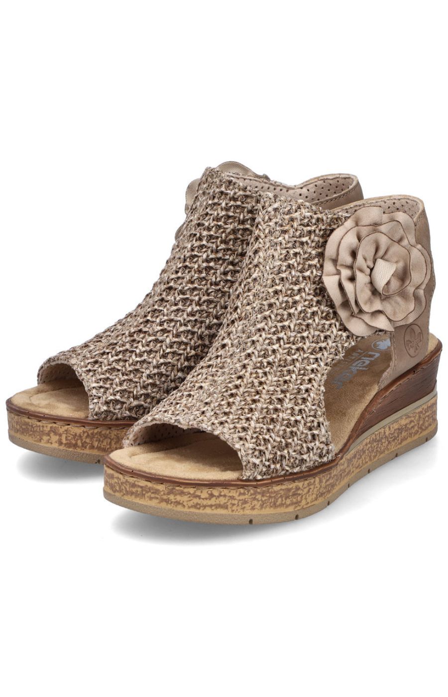 Rieker Weaved Sandal in Beige 