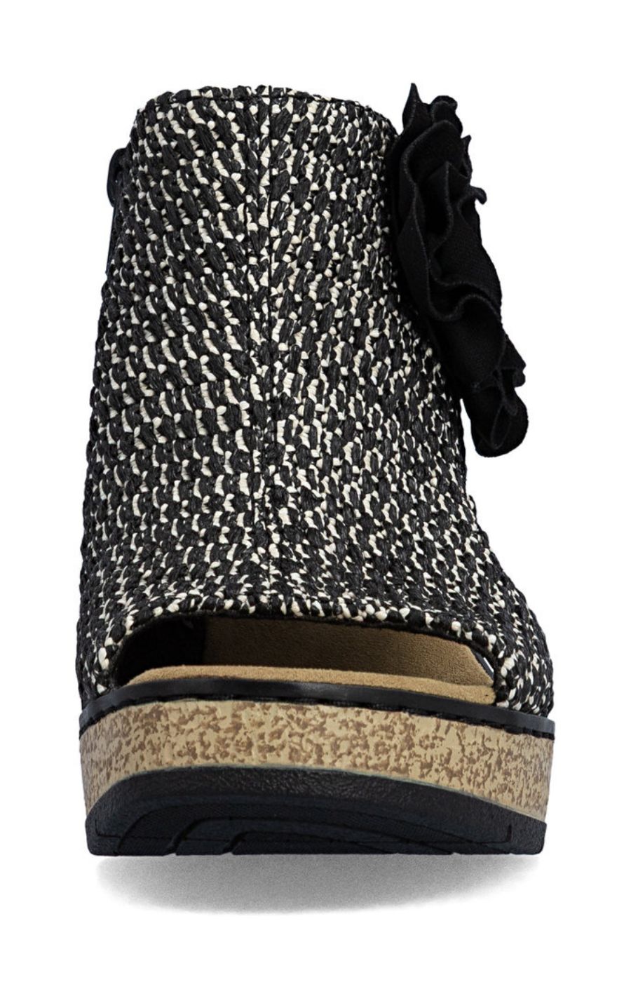 Rieker Weaved Sandal in Black 