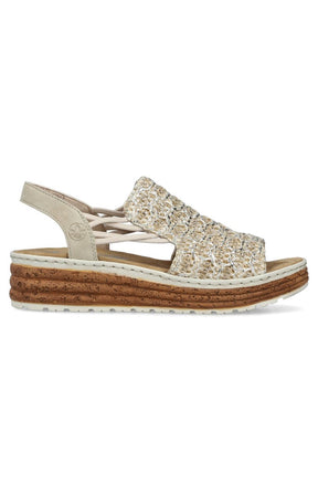 Rieker Woven Sandal in Beige