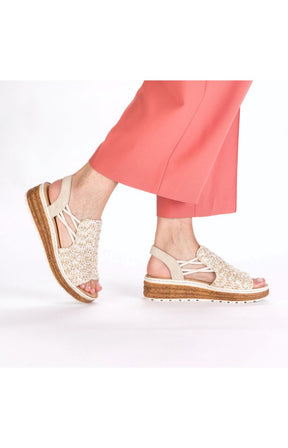 Rieker Woven Sandal in Beige