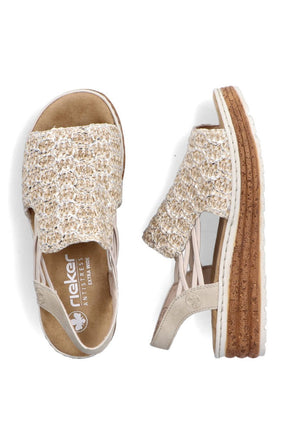 Rieker Woven Sandal in Beige