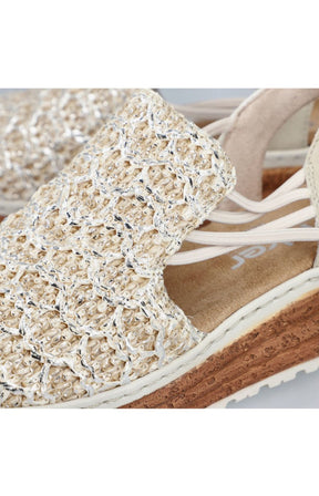 Rieker Woven Sandal in Beige