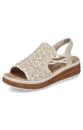 Rieker Woven Sandal in Beige