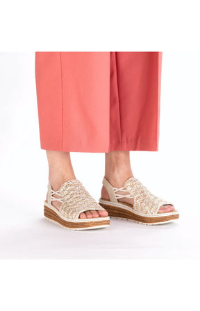 Rieker Woven Sandal in Beige