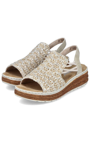 Rieker Woven Sandal in Beige