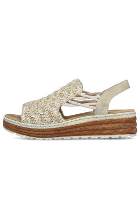 Rieker Woven Sandal in Beige