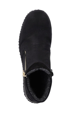 Rieker Zip Ankle Boots in Black