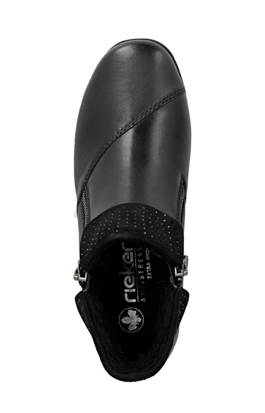 Rieker Zip Boots in Black
