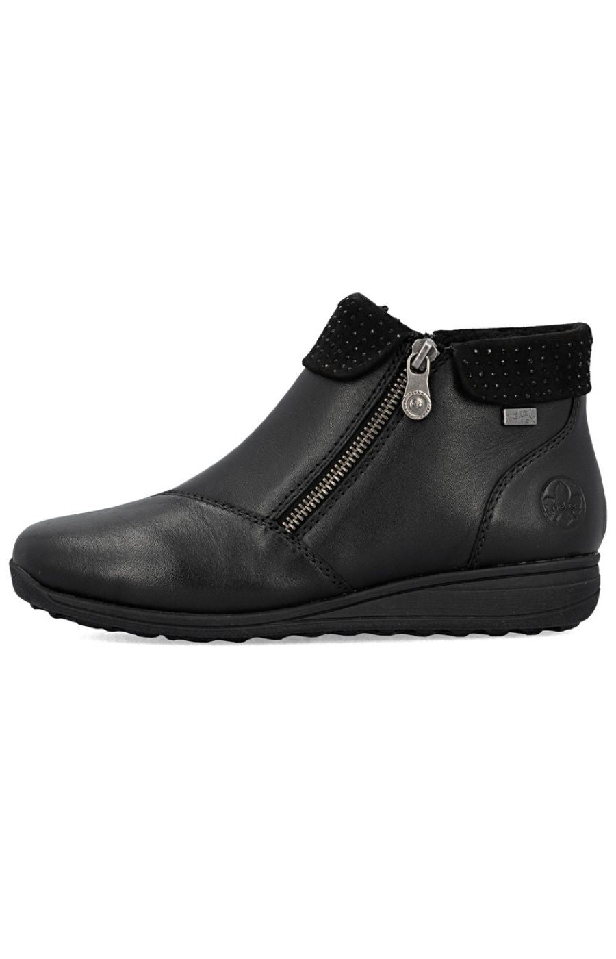 Rieker Zip Boots in Black