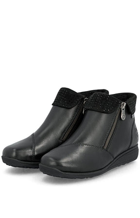 Rieker Zip Boots in Black