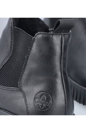 Rieker Zip Chelsea Boot in Black