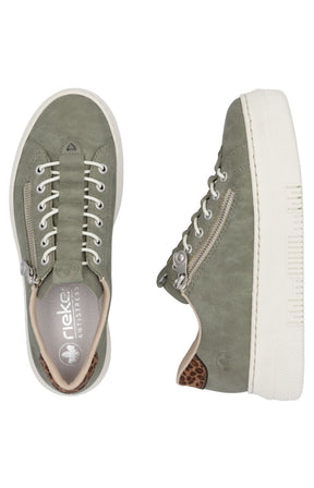 Rieker Zip Trainer in Khaki