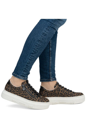 Rieker Zip Trainer in Leopard Print