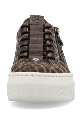 Rieker Zip Trainer in Leopard Print