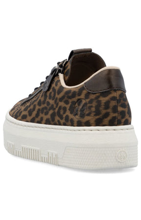 Rieker Zip Trainer in Leopard Print