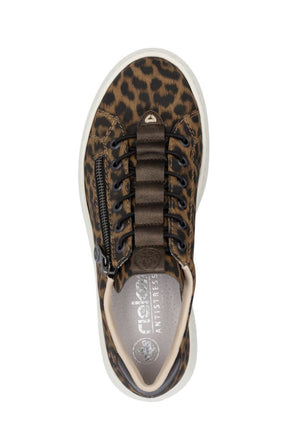 Rieker Zip Trainer in Leopard Print