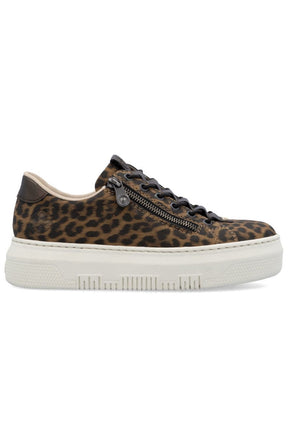 Rieker Zip Trainer in Leopard Print